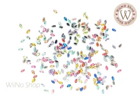 1.5x3mm AB Mix Colors Marquise Flatback Acrylic Rhinestone - 100 pcs