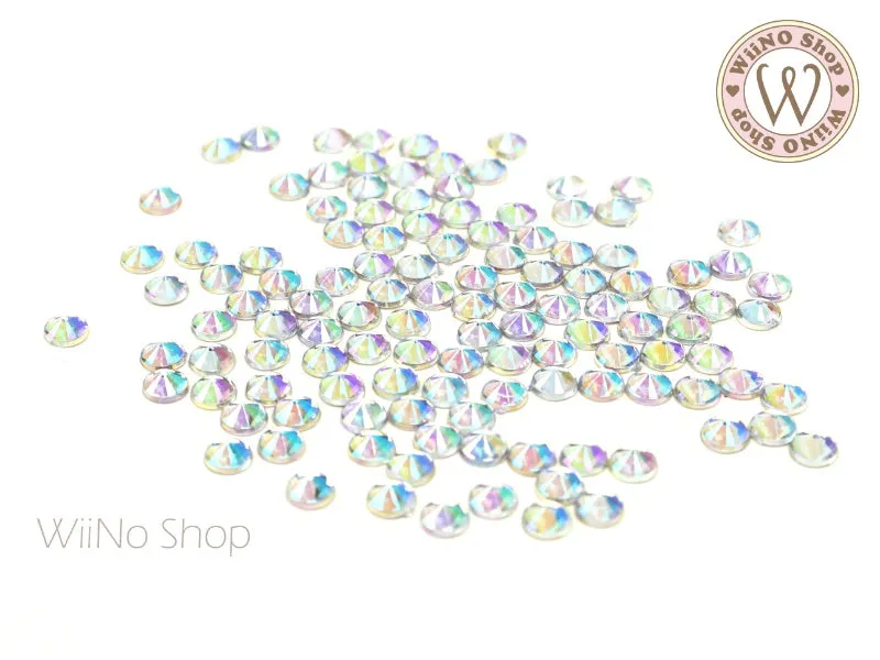 4mm AB Clear Round Point Top Acrylic Rhinestone - 50 pcs