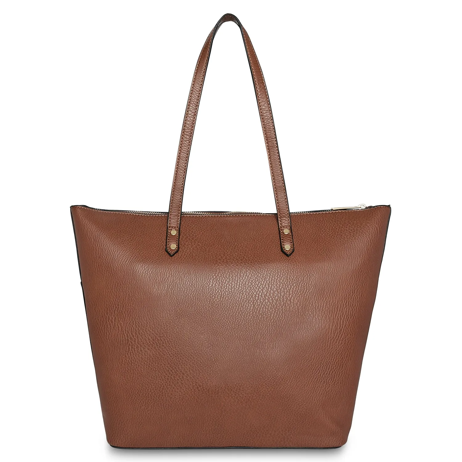 Accessorize London Women's Faux Leather Tan Pocket Molly Tote bag