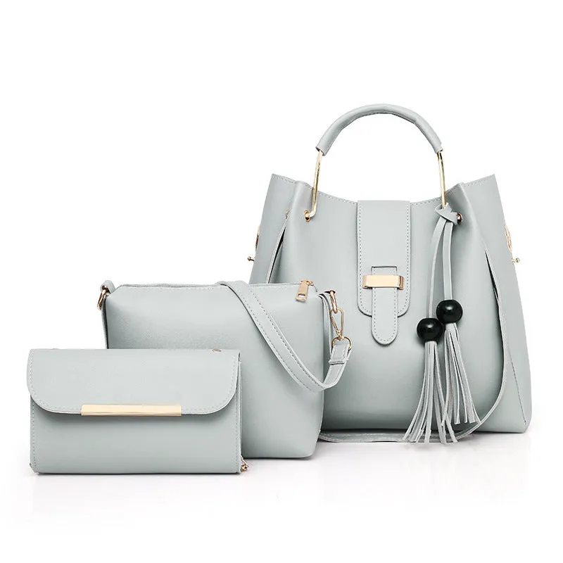 ALEXA 3 PIECE GREY HANDBAG