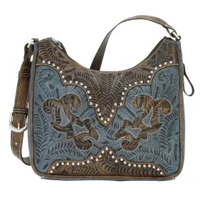 American West Annie's Secret Collection Denim Leather Shoulder Bag