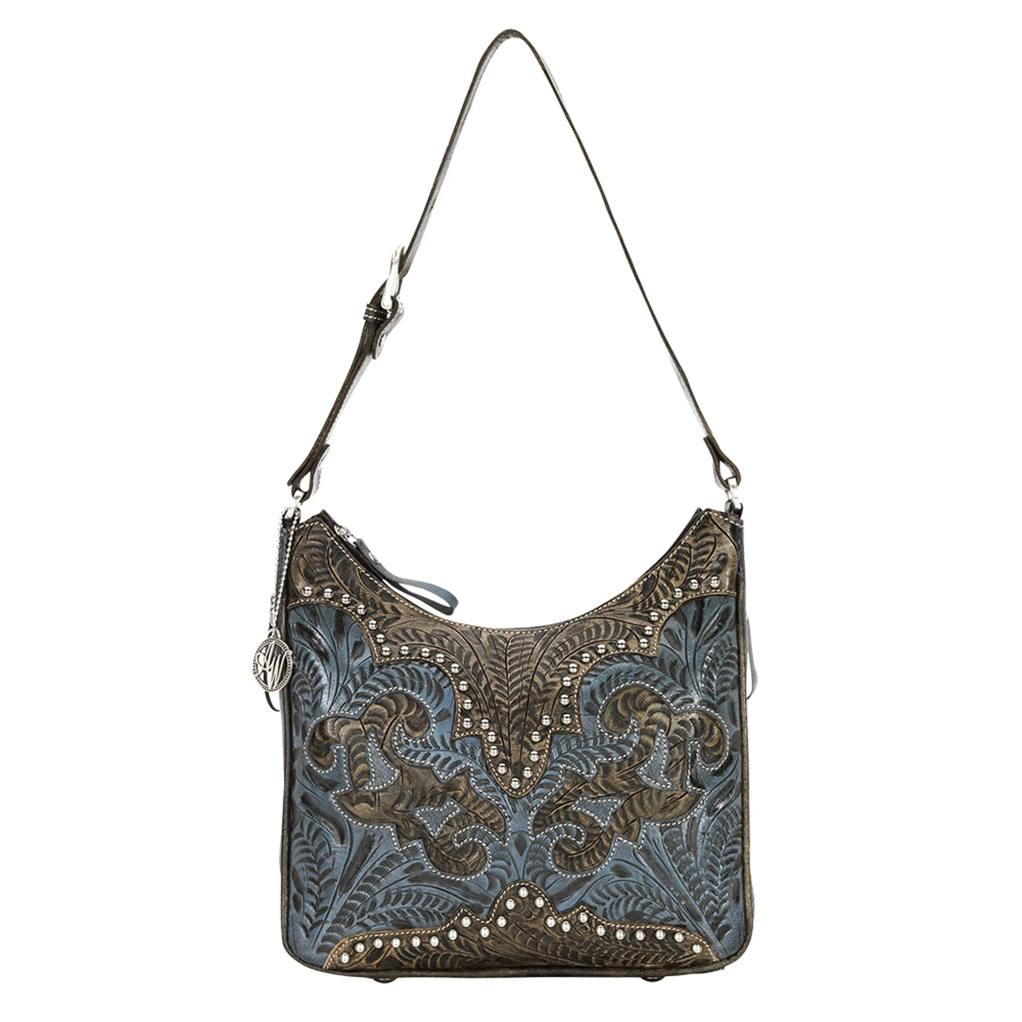 American West Annie's Secret Collection Denim Leather Shoulder Bag