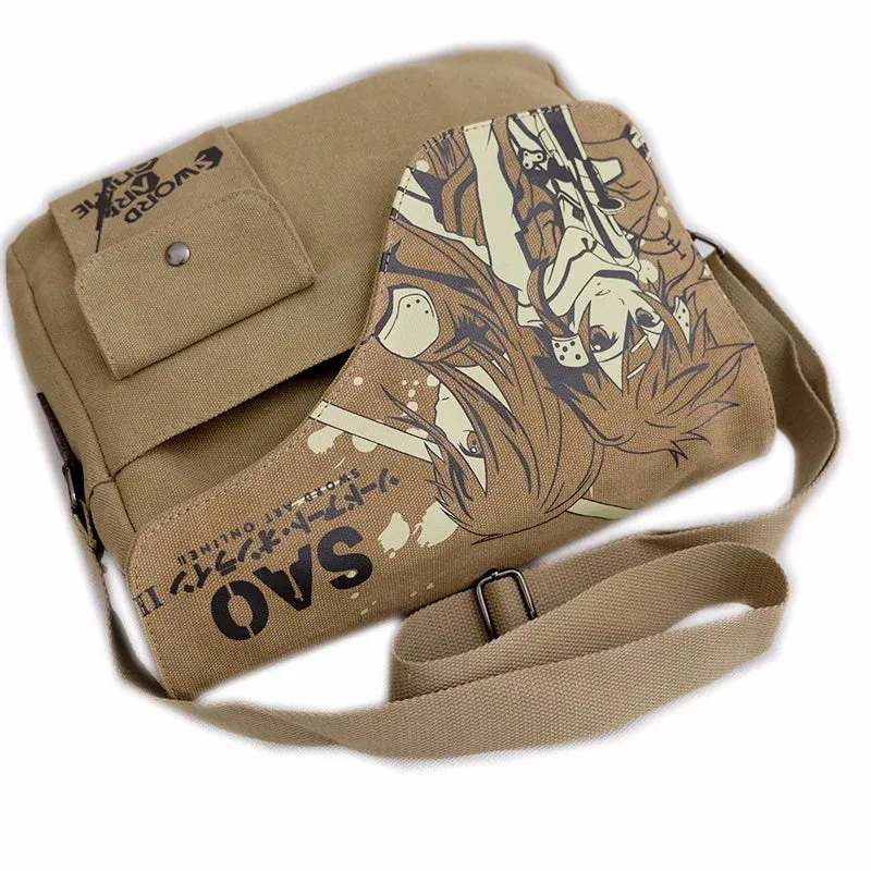 Anime Sword Art Online SAO Canvas Messenger Bag Shoulder Book Bag Cosplay Gift