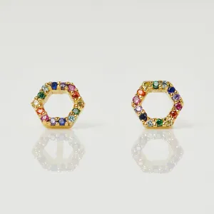 Aurora Hexagon Studs