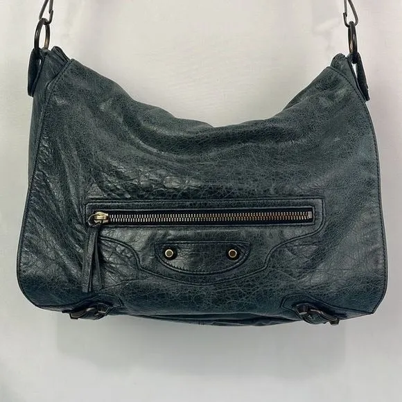 Balenciaga Neo Folk Messenger Blue Leather Bag