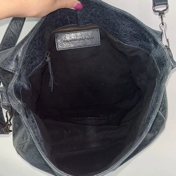 Balenciaga Neo Folk Messenger Blue Leather Bag