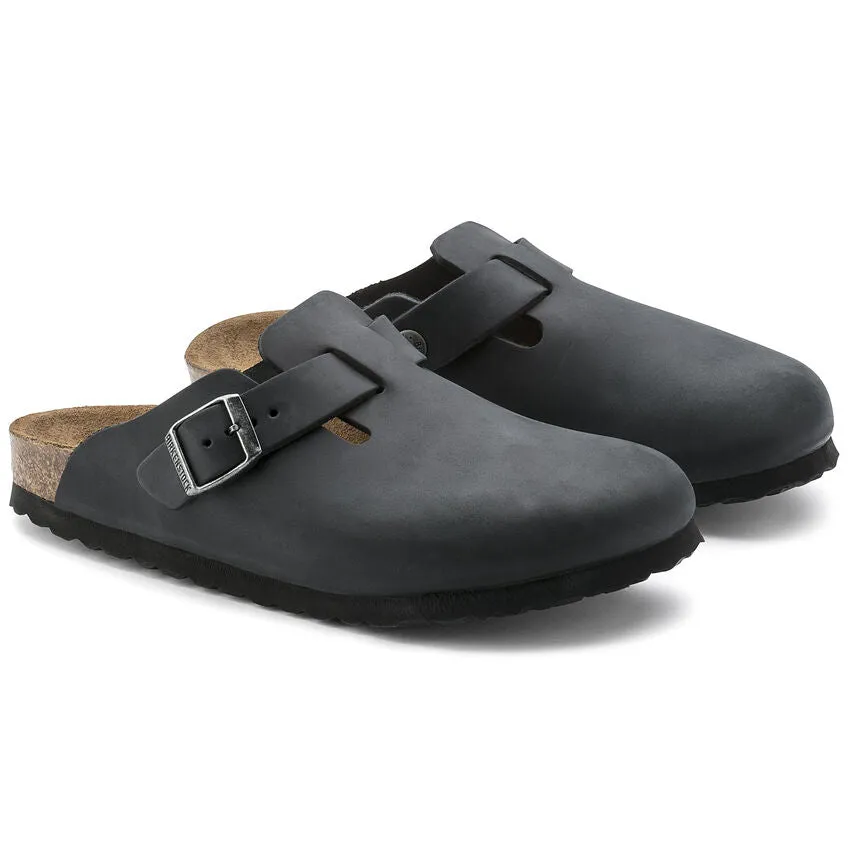 Birkenstock Boston - Black Oiled Leather