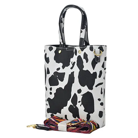 Black Cow Faux Leather NGIL Bucket Handbag