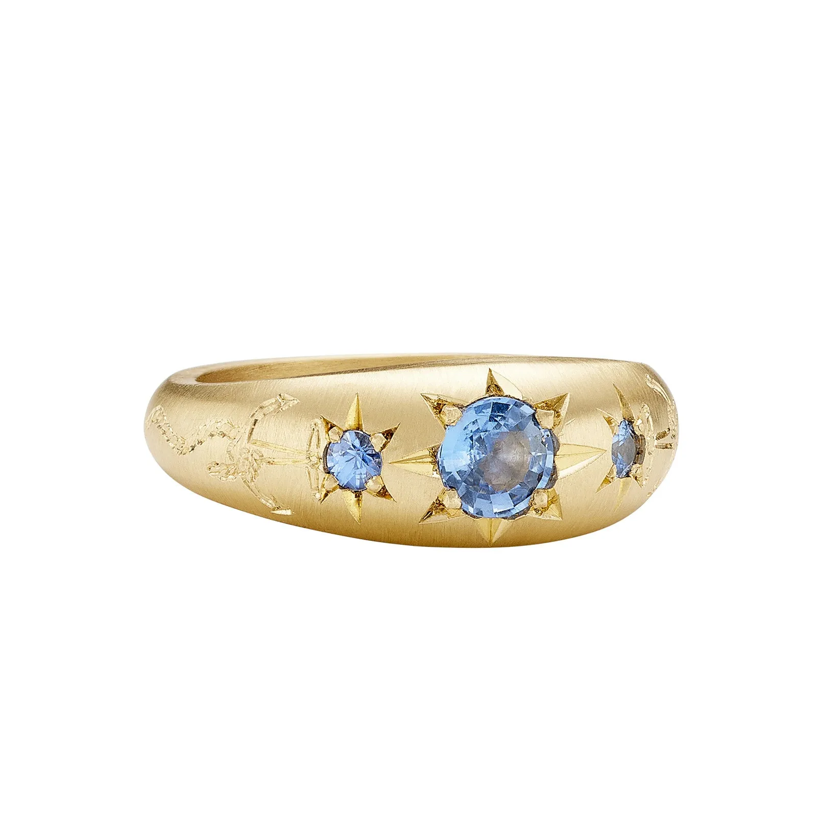 Blue Sapphire Anchored Forever Ring