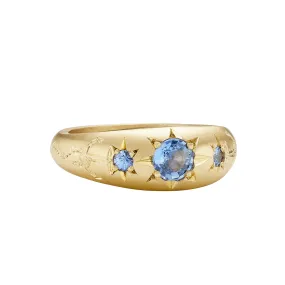 Blue Sapphire Anchored Forever Ring