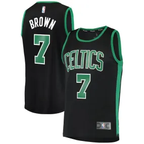 Boston Celtics Jaylen Brown Fanatics Branded Replica Fast Break Statement Jersey Mens - Black | Ireland S3586V9