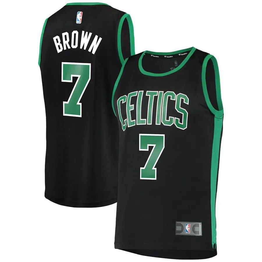 Boston Celtics Jaylen Brown Fanatics Branded Replica Fast Break Statement Jersey Mens - Black | Ireland S3586V9