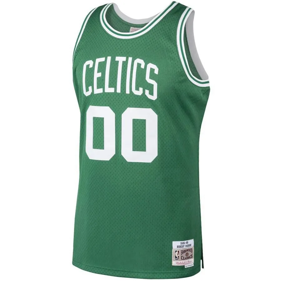 Boston Celtics Robert Parish Mitchell and Ness 1986-87 Hardwood Classics Swingman Jersey Mens - Green | Ireland W0847R3