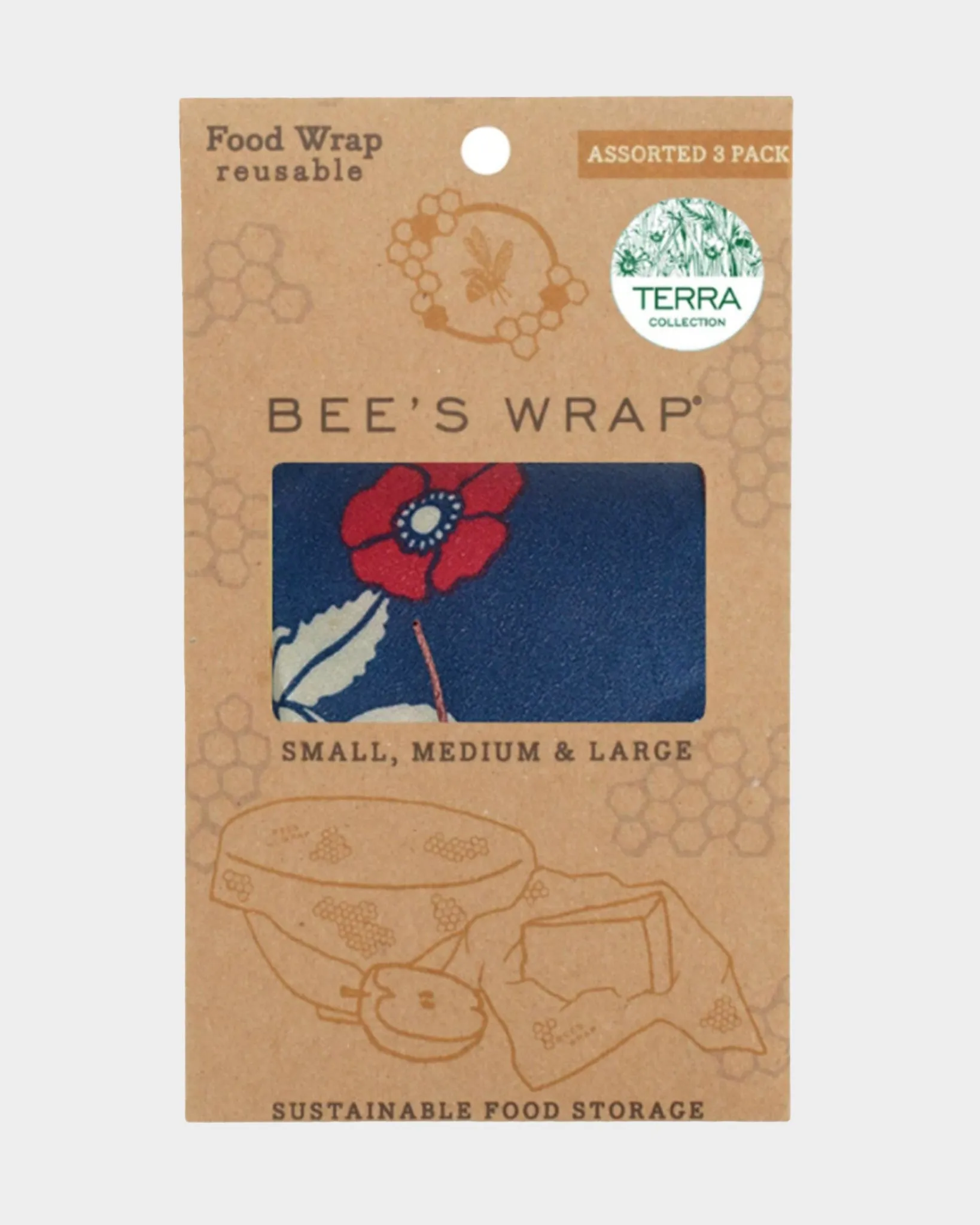 Botanical Blue Reusable Food Wrap 3-Pack