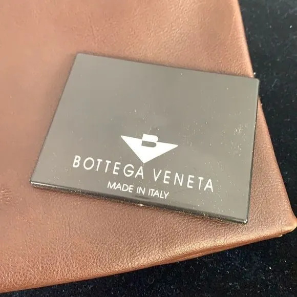 BOTTEGA VENETA Brown Calf Leather Flap Large Clutch