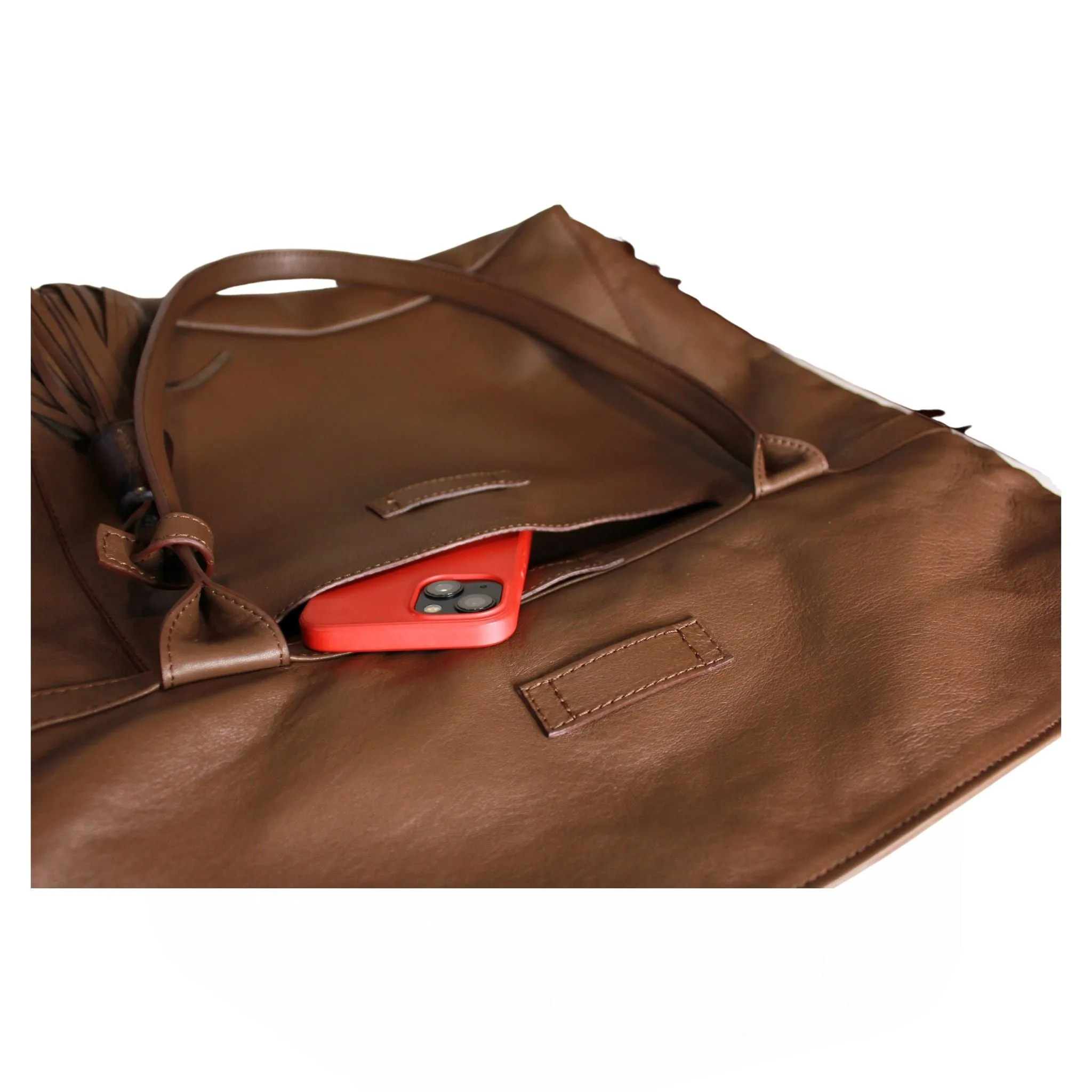 Brown Leather XL Shopper Bag