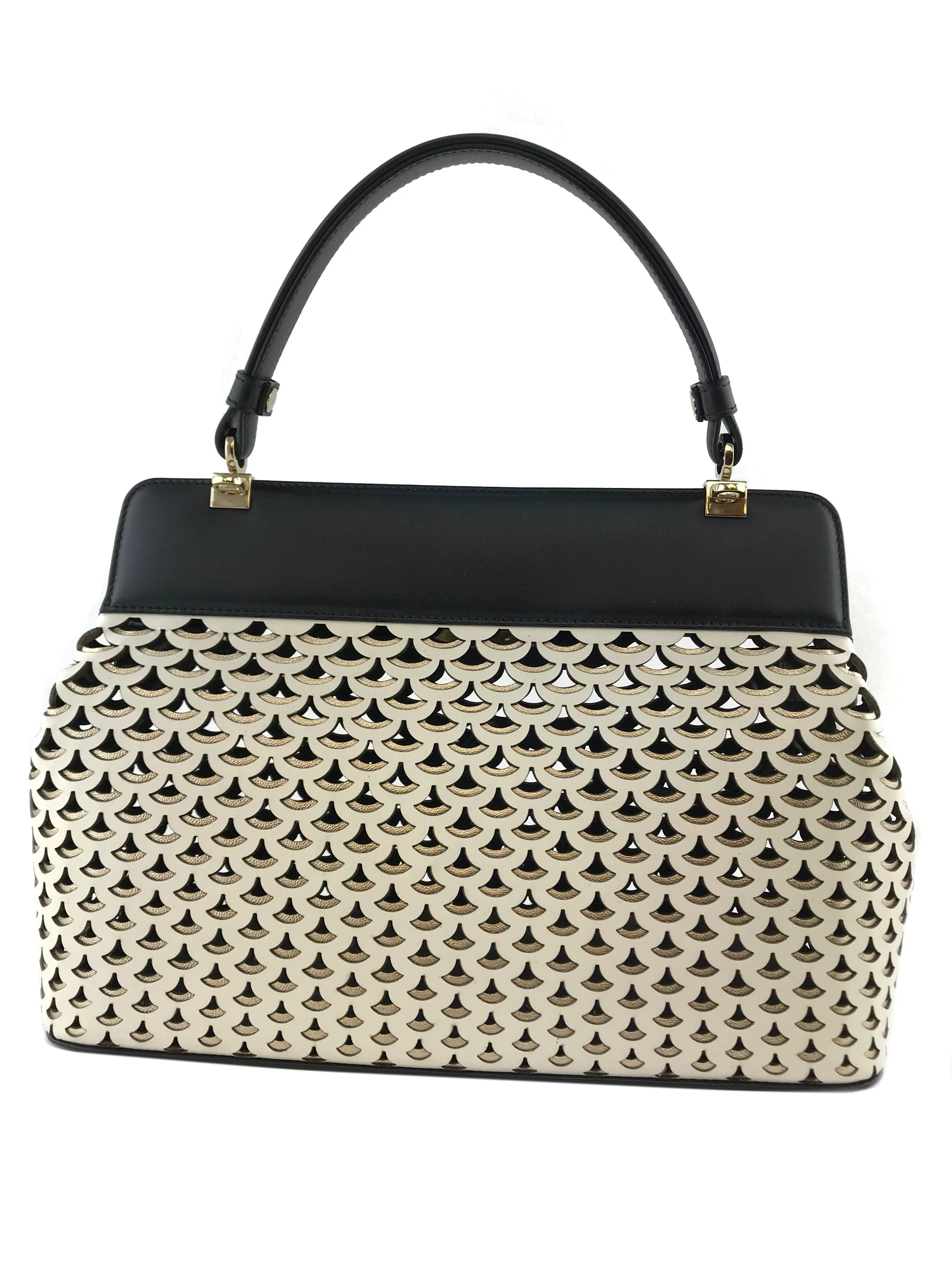 Bvlgari Isabella Rossellini Perforated Leather Tote Bag