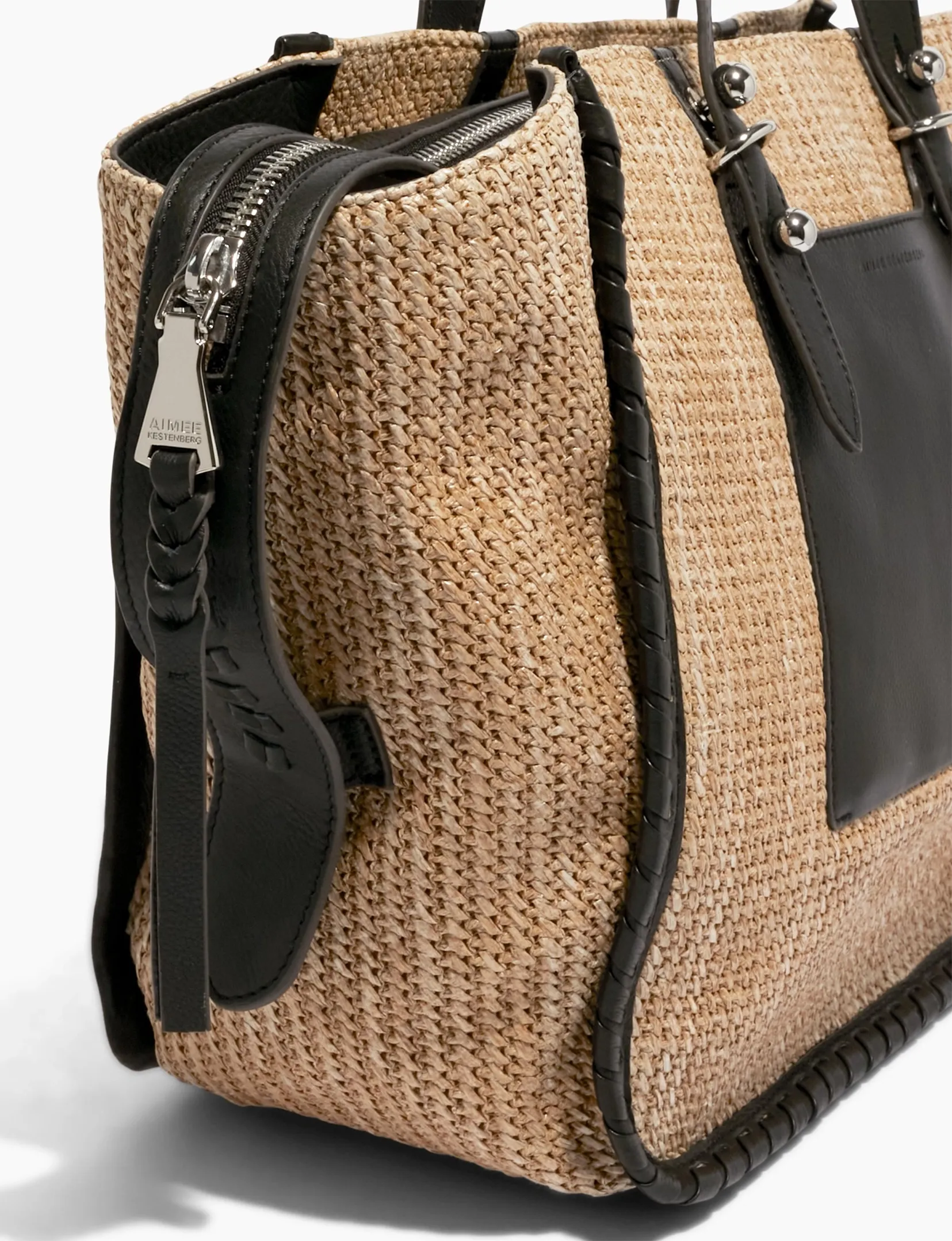 Large Black Raffia Tote Bag from Casablanca - Stylish and Spacious