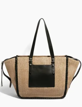 Large Black Raffia Tote Bag from Casablanca - Stylish and Spacious