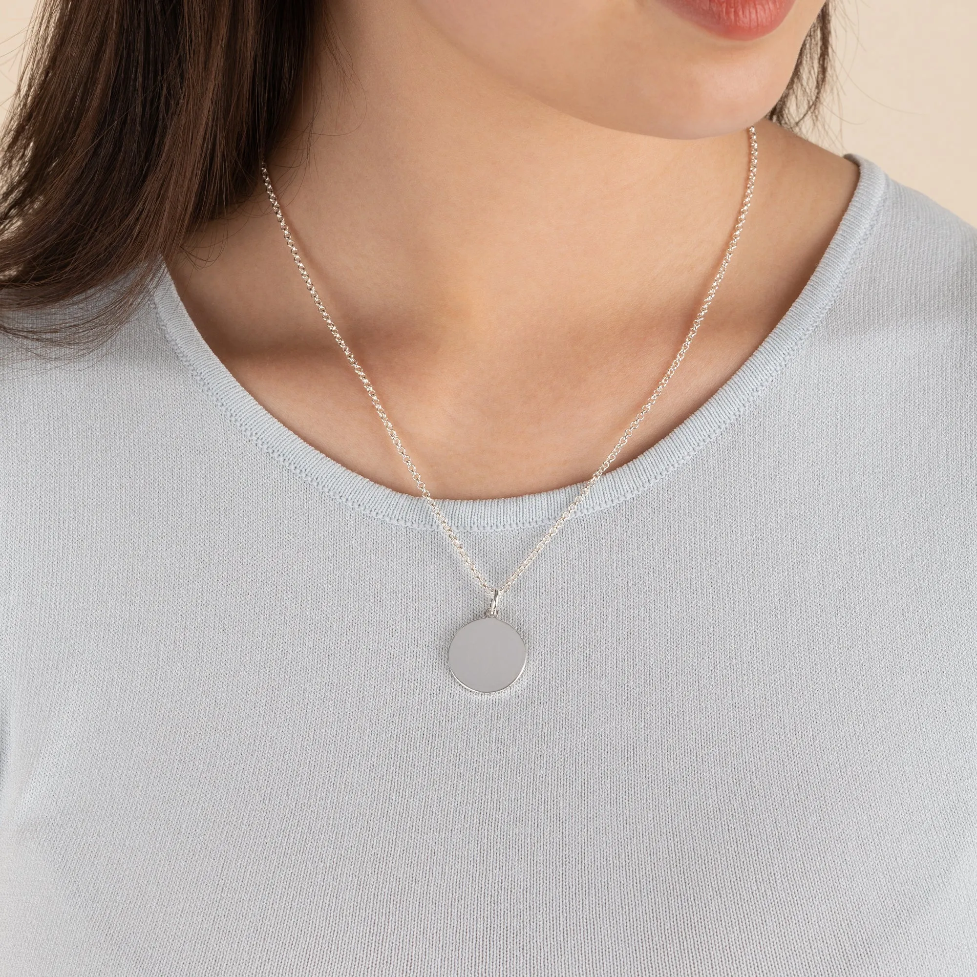 Circle Charm Necklace, 21''