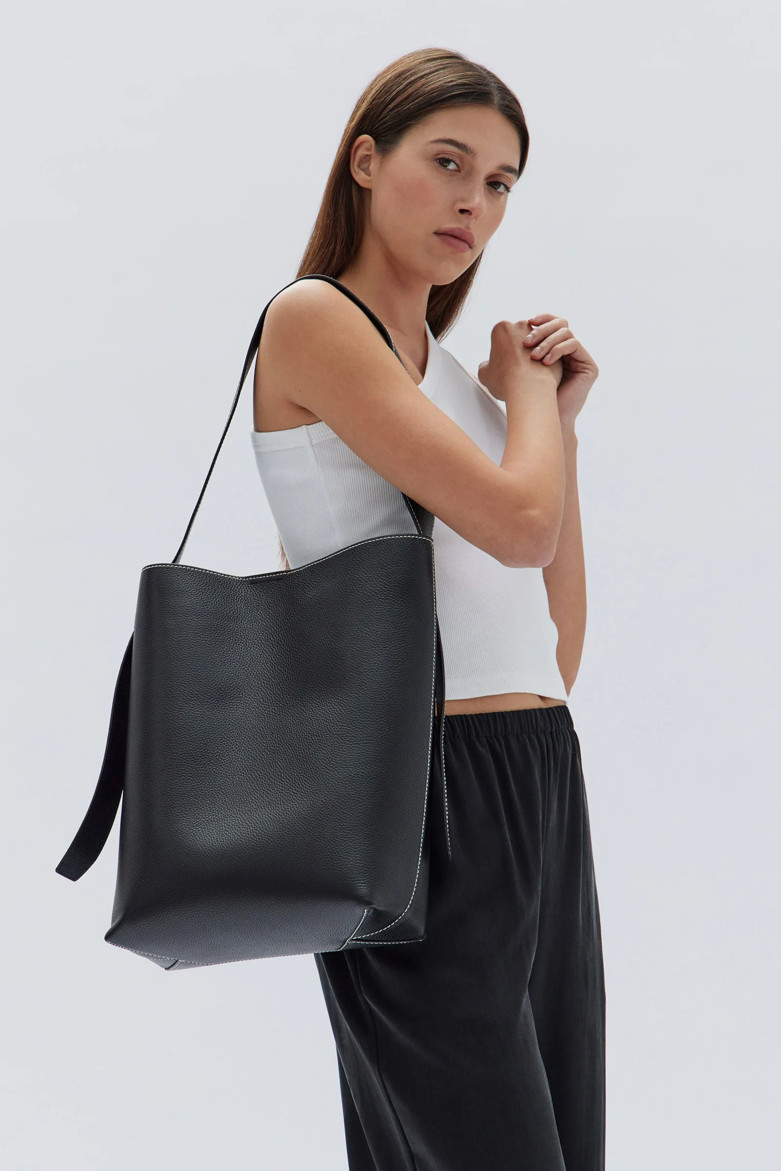 Contrast Stitch Hobo Bag