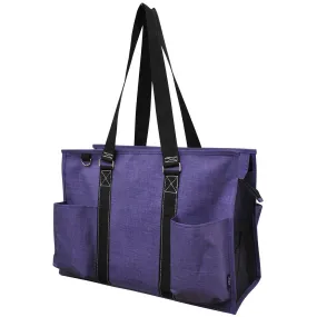 Crosshatch Purple NGIL Zippered Caddy Large Organizer Tote Bag