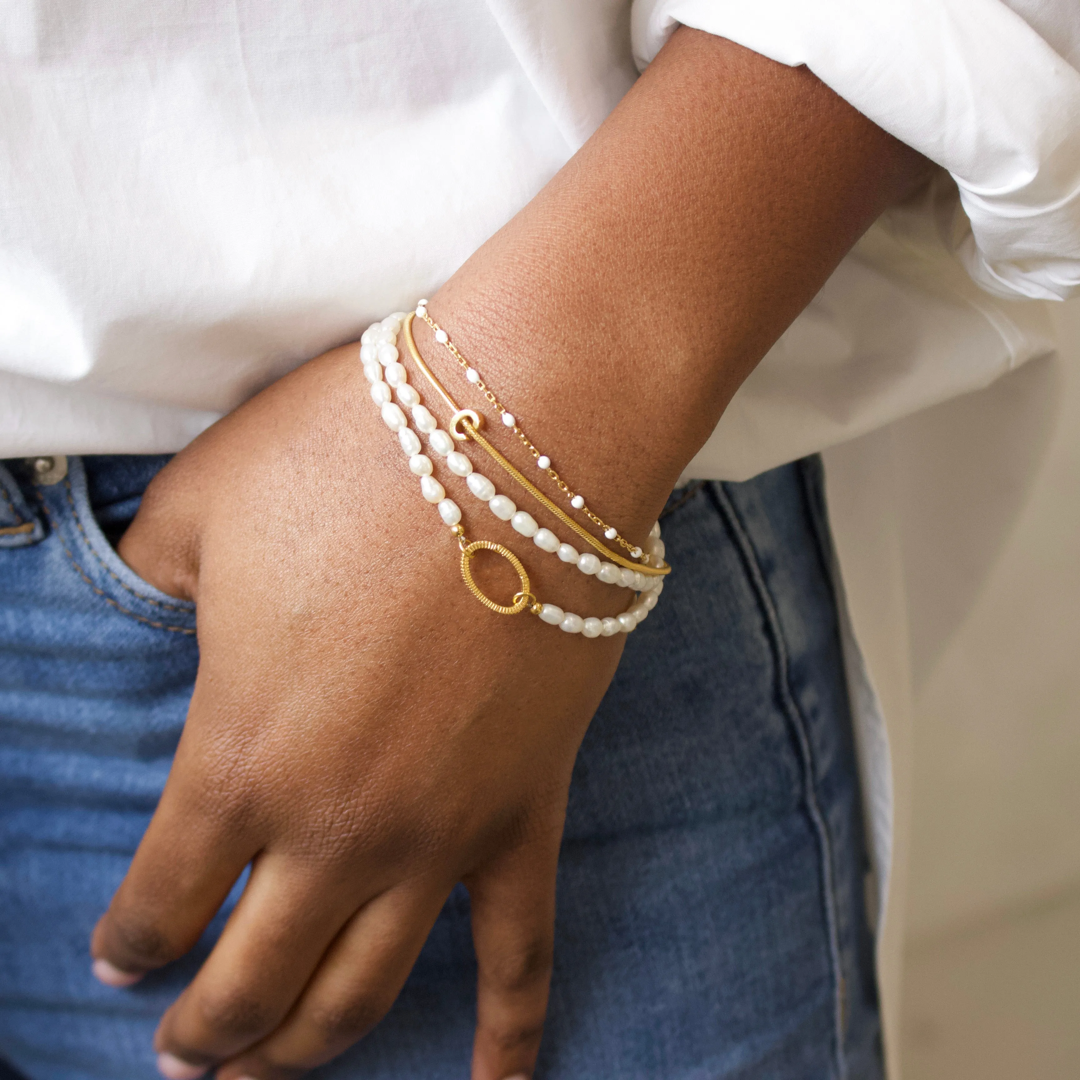 Dainty Enamel Bead Bracelet