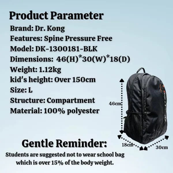 DR.KONG BACKPACKS L SIZE DK-1300181-BLK(RP : $119.90)