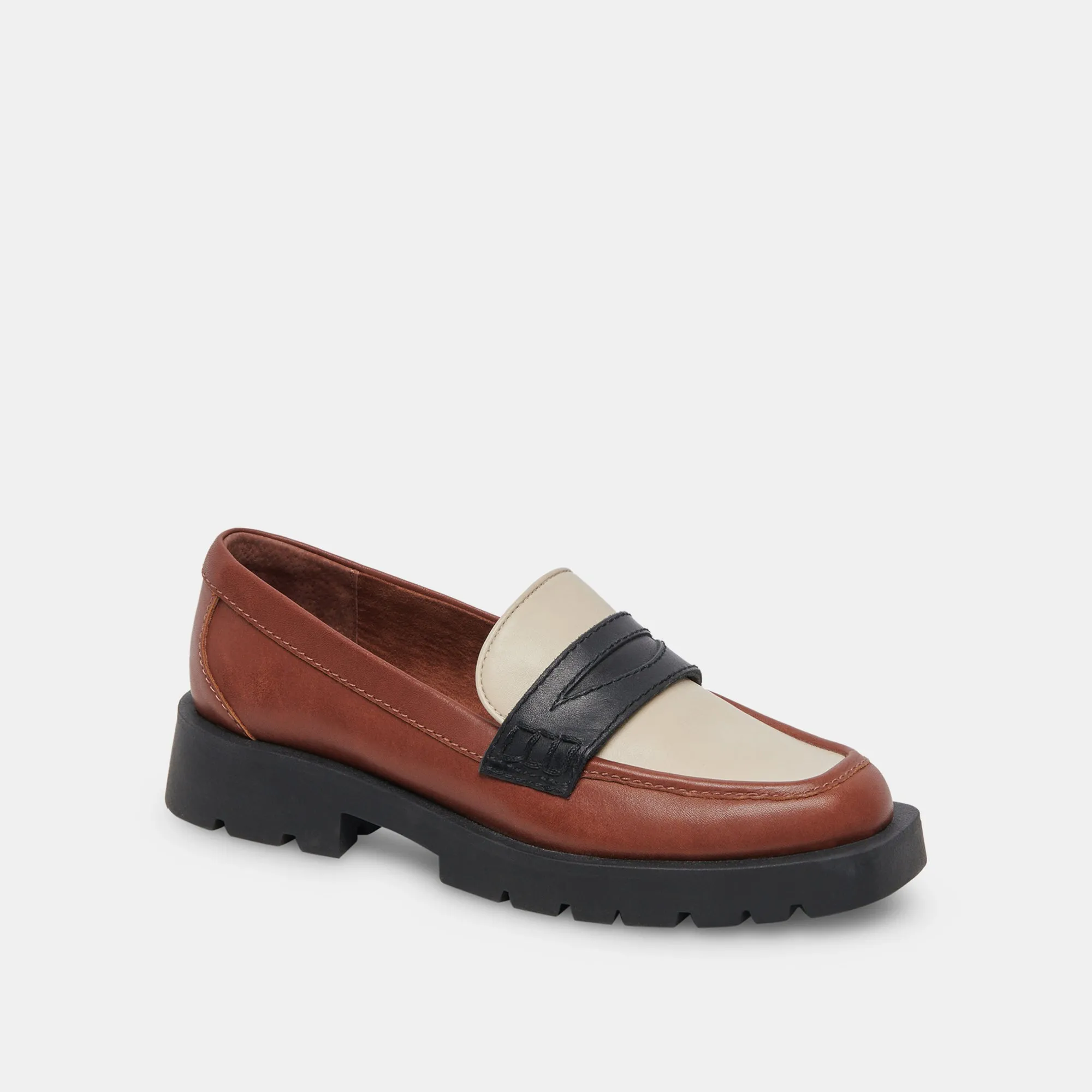 ELIAS FLATS BROWN BLACK LEATHER