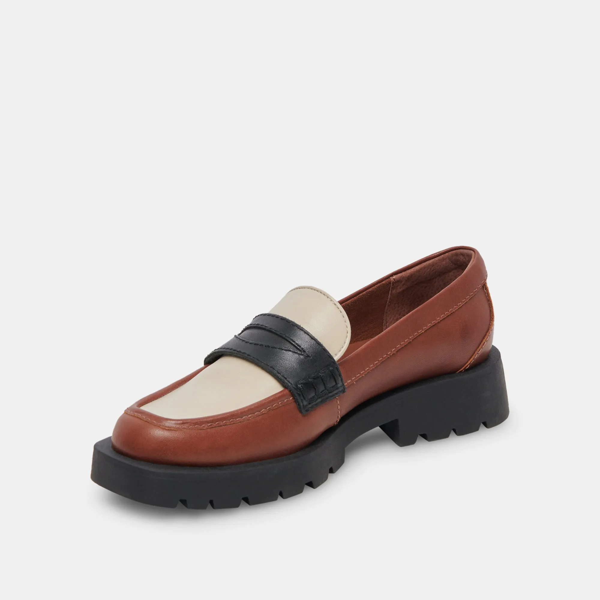 ELIAS FLATS BROWN BLACK LEATHER