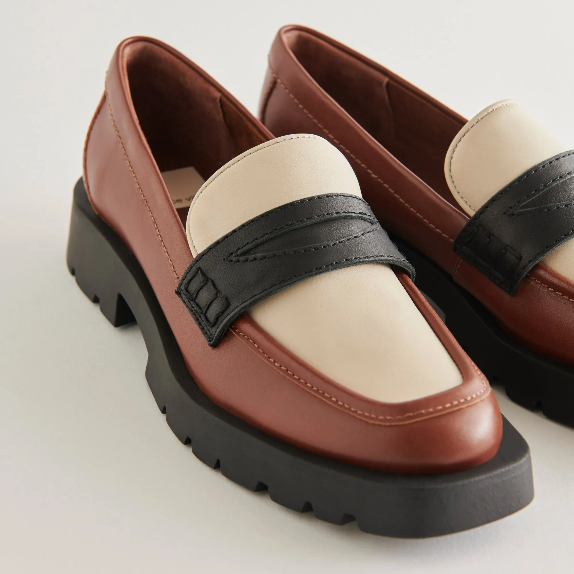 ELIAS FLATS BROWN BLACK LEATHER