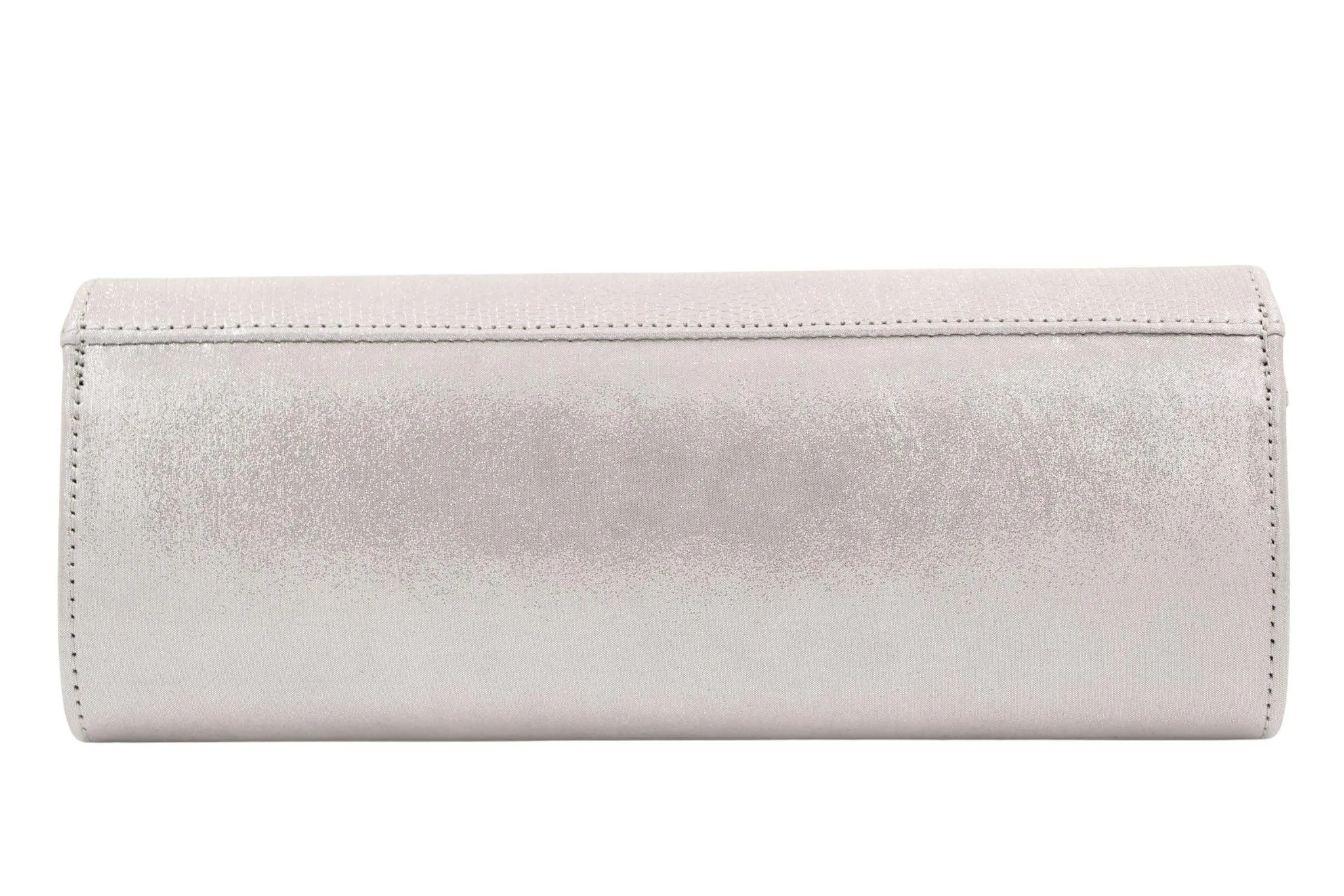 EMIS Silver Metallic leather Clutch Bag