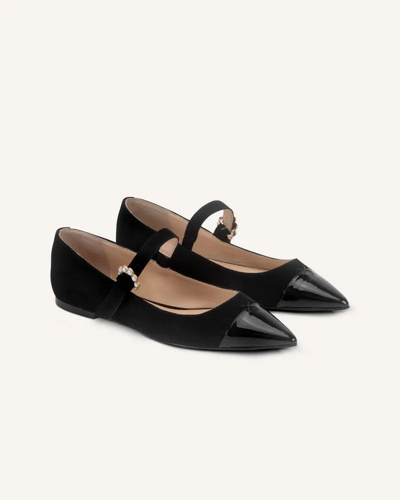 Eva Black Flats