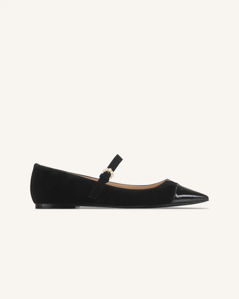 Eva Black Flats