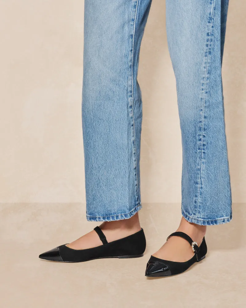 Eva Black Flats