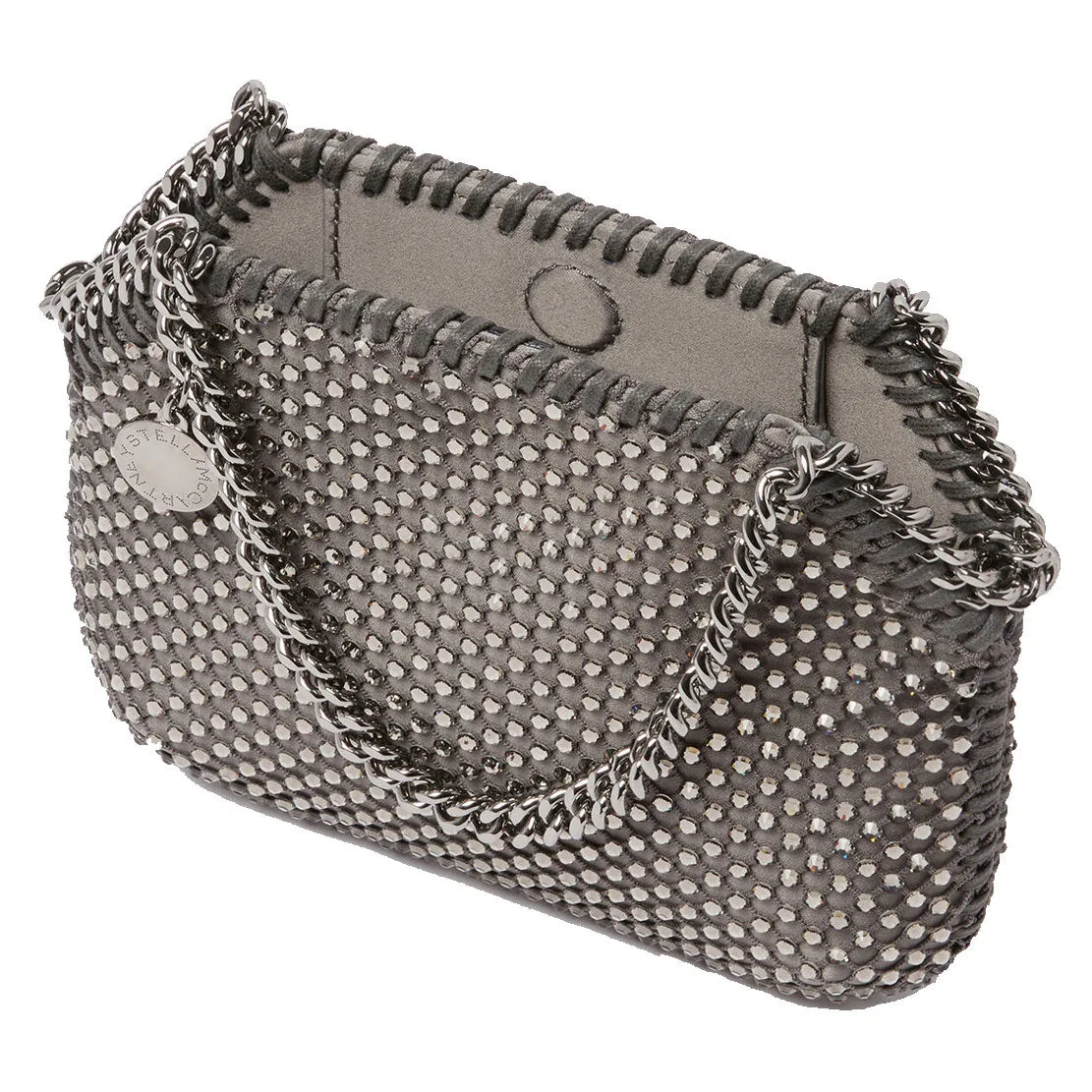 Falabella Mini Evening Crystal Mesh, Fog