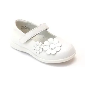 FINAL SALE - L'Amour Girls Flower Power White Sporty Mary Janes