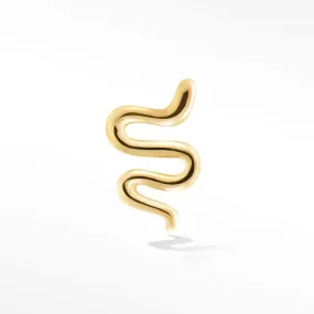 Flat Back Earring Snake 14k Yellow