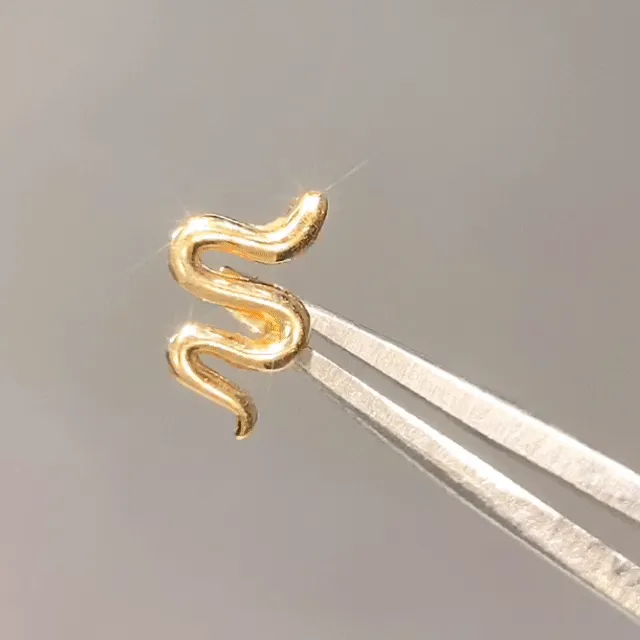 Flat Back Earring Snake 14k Yellow