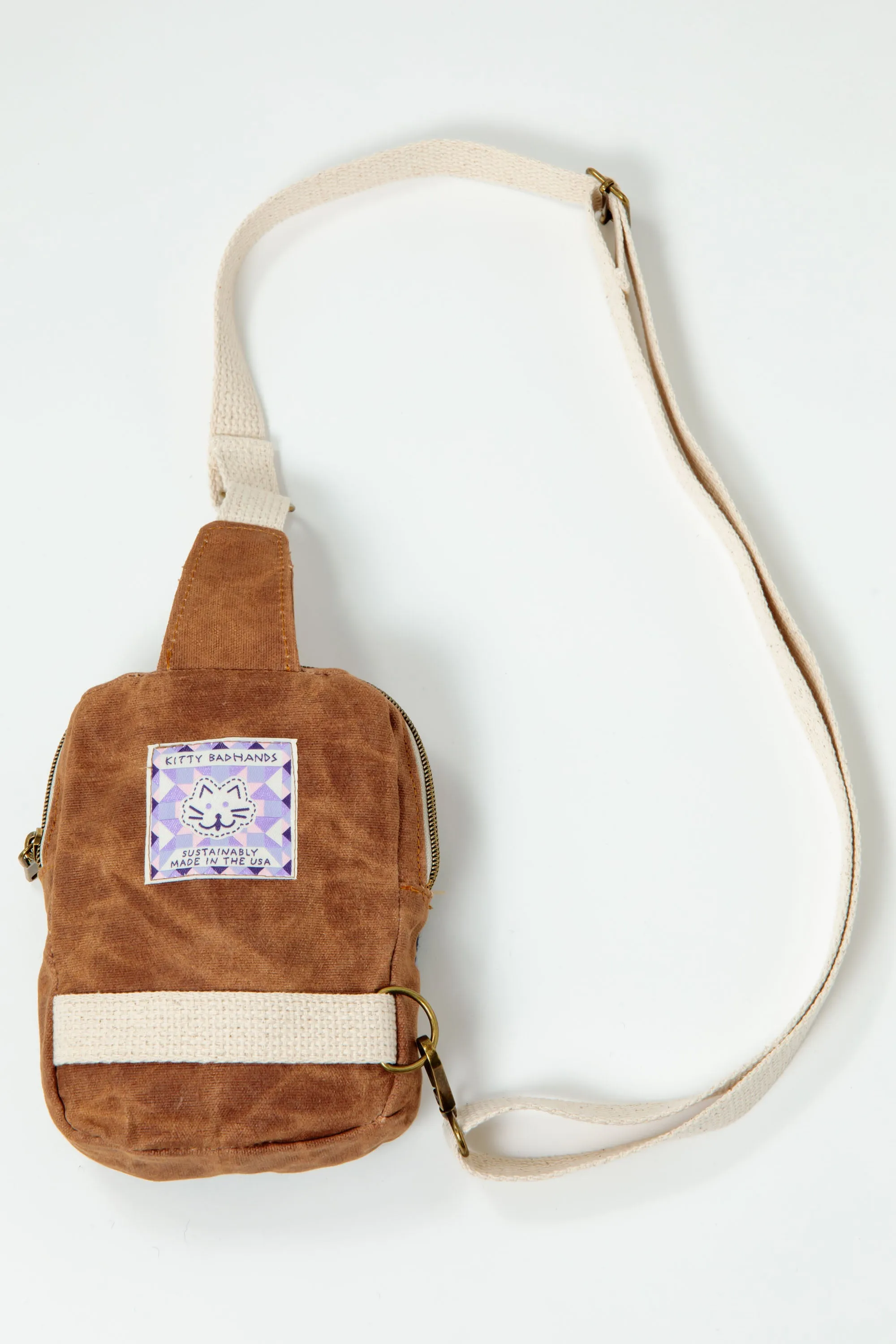 Flower Garden #2 Crossbody - Brown Canvas