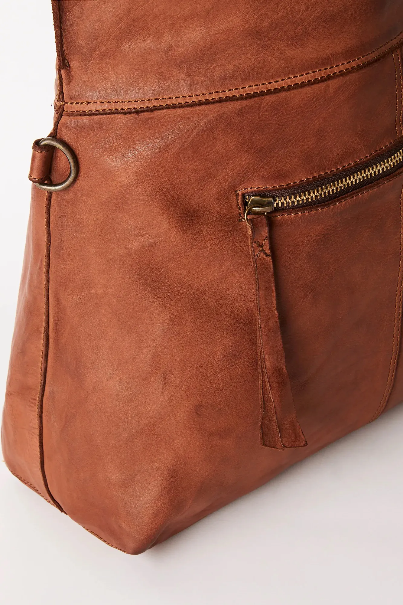 Foldover Tote - Cognac