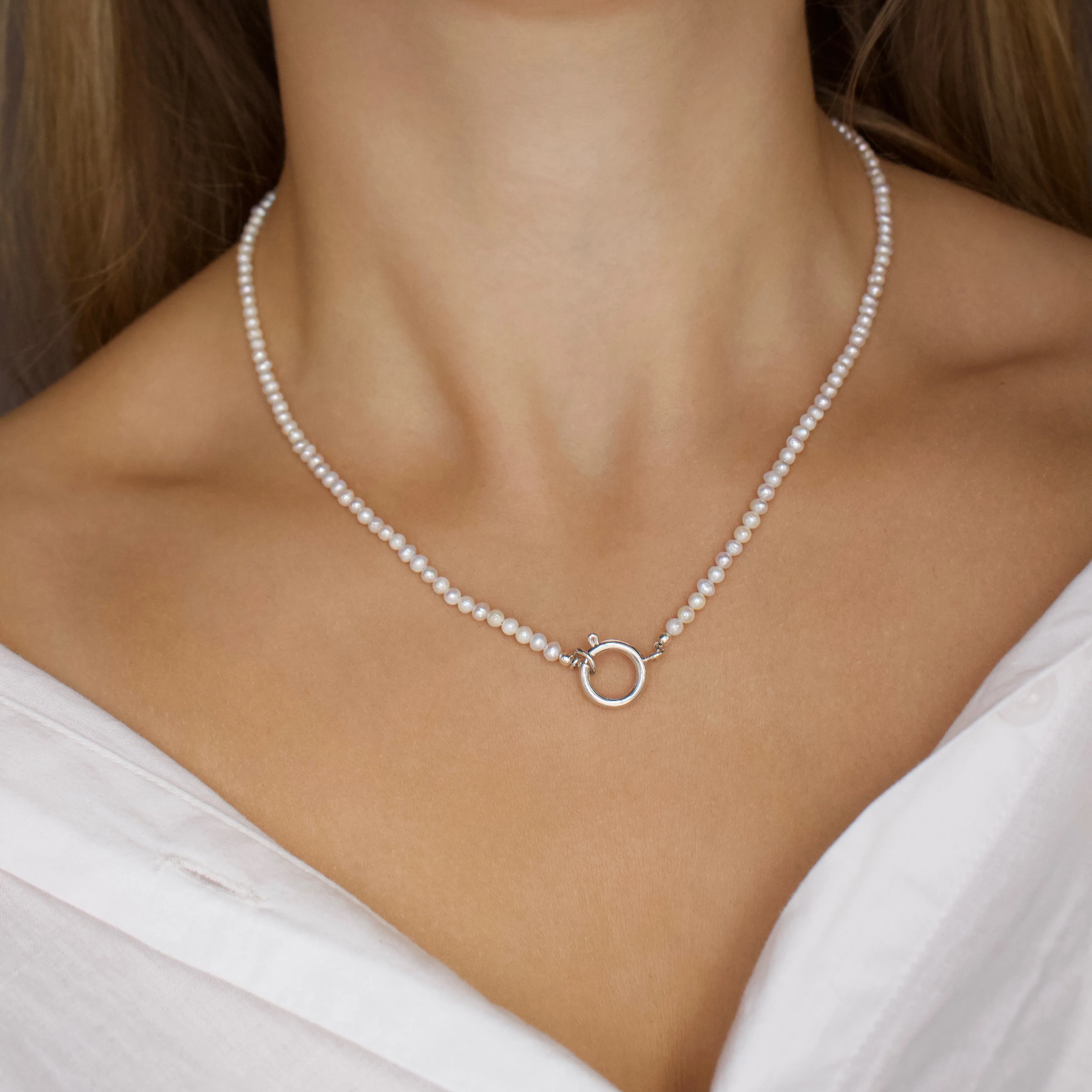 Garden Party Pearl Front Facing Necklace