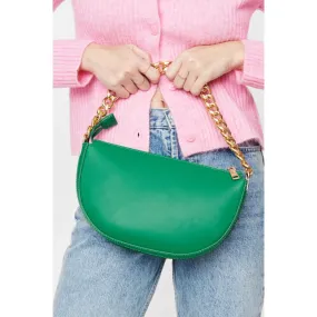 Half Moon Vegan Crossbody Bag (Kelly Green Vegan Bag )