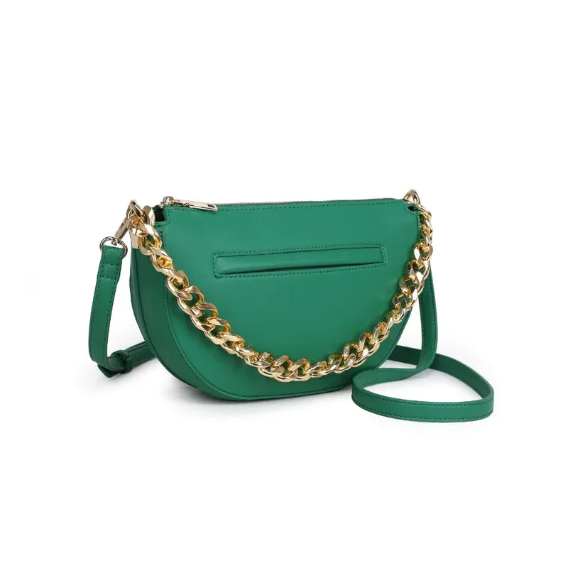 Half Moon Vegan Crossbody Bag (Kelly Green Vegan Bag )