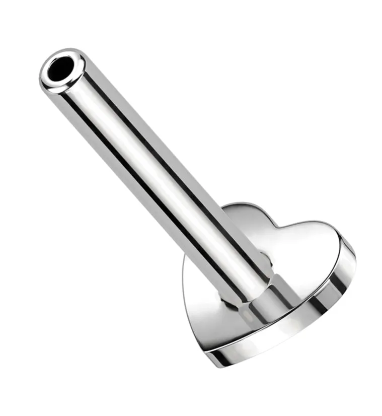 Heart Internally Threaded Titanium Flat Back Labret (Post Only)