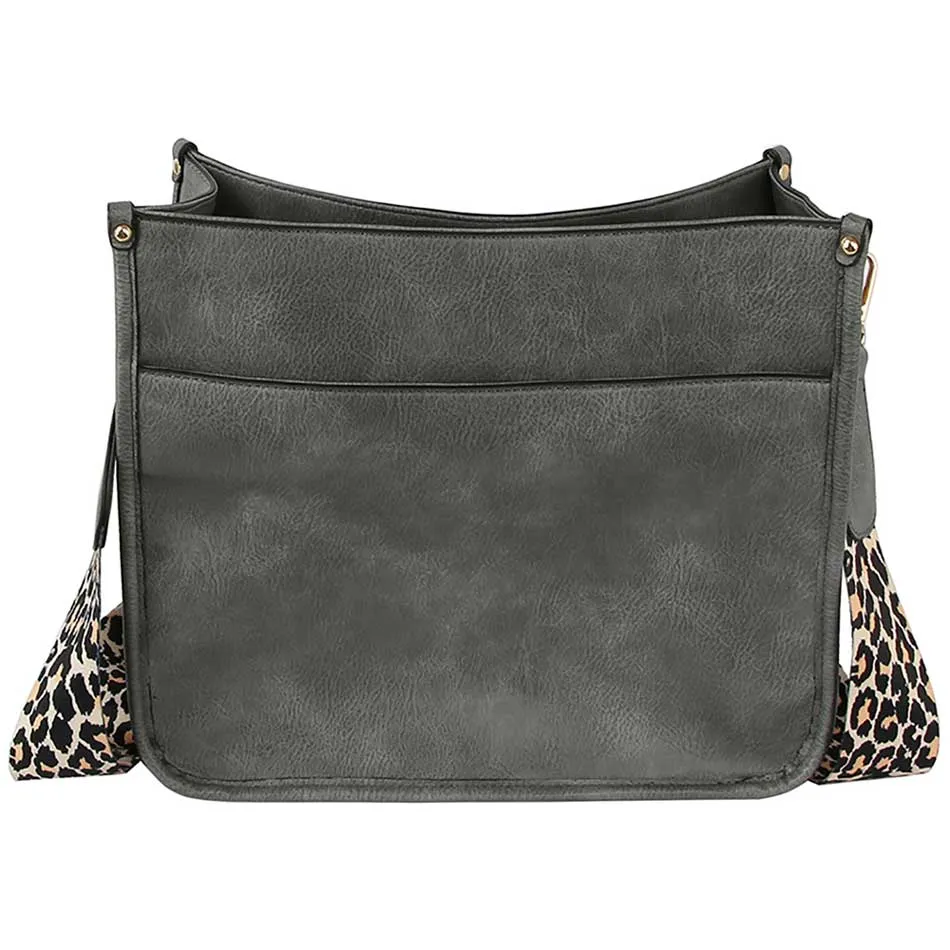 Leopard Patterned Guitar Strap Shoulder Crossbody Bag