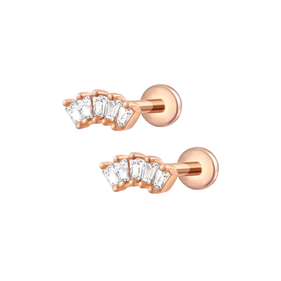 Luxuary Crown Jewel Helix Flat Back Cartilage Earrings