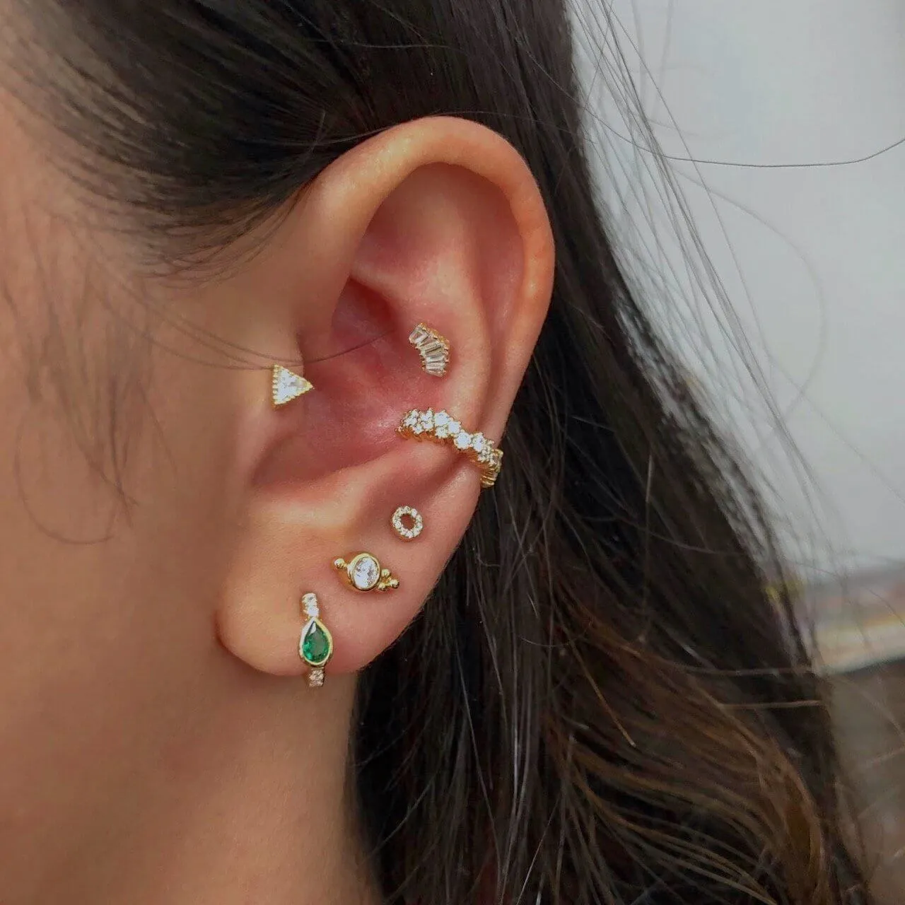 Luxuary Crown Jewel Helix Flat Back Cartilage Earrings