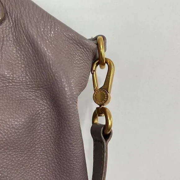 MarcJacobs Lilac Taupe Leather Double Strap Bag