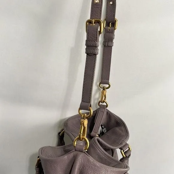 MarcJacobs Lilac Taupe Leather Double Strap Bag